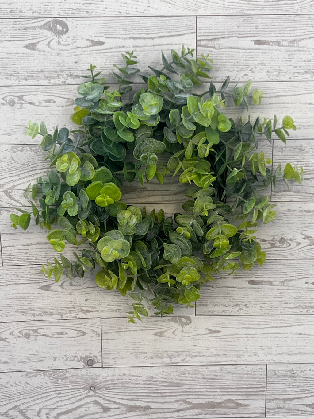 Faux Eucalyptus Wreath  Artificial Greenery Wreath Farmhouse Front Door Year Round Everyday Decor