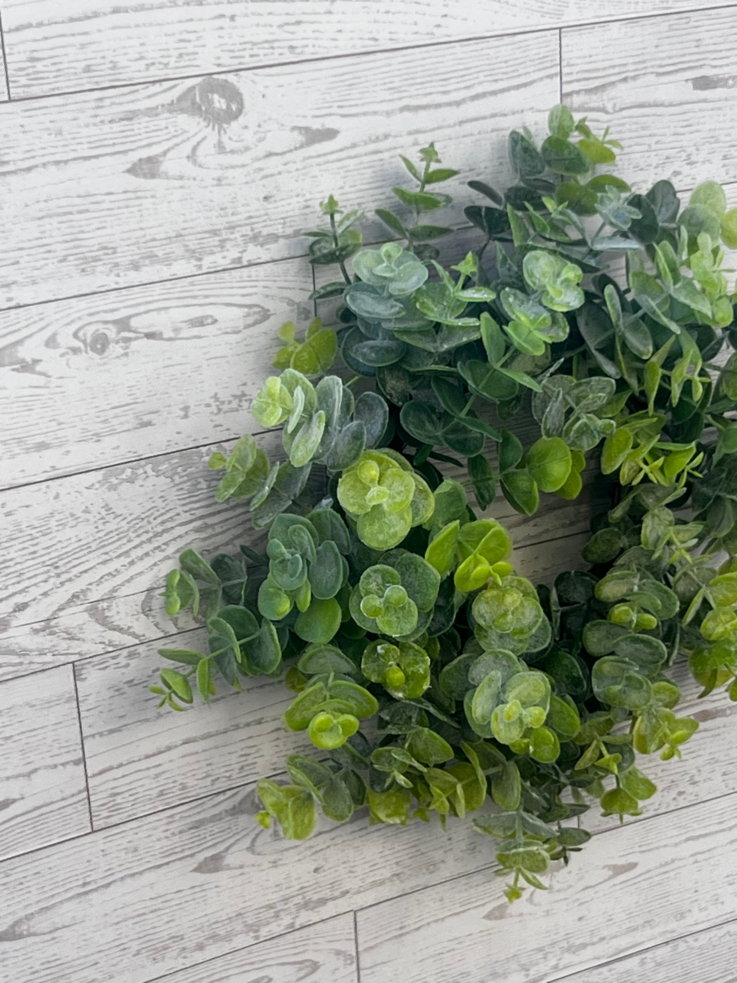 Faux Eucalyptus Wreath  Artificial Greenery Wreath Farmhouse Front Door Year Round Everyday Decor