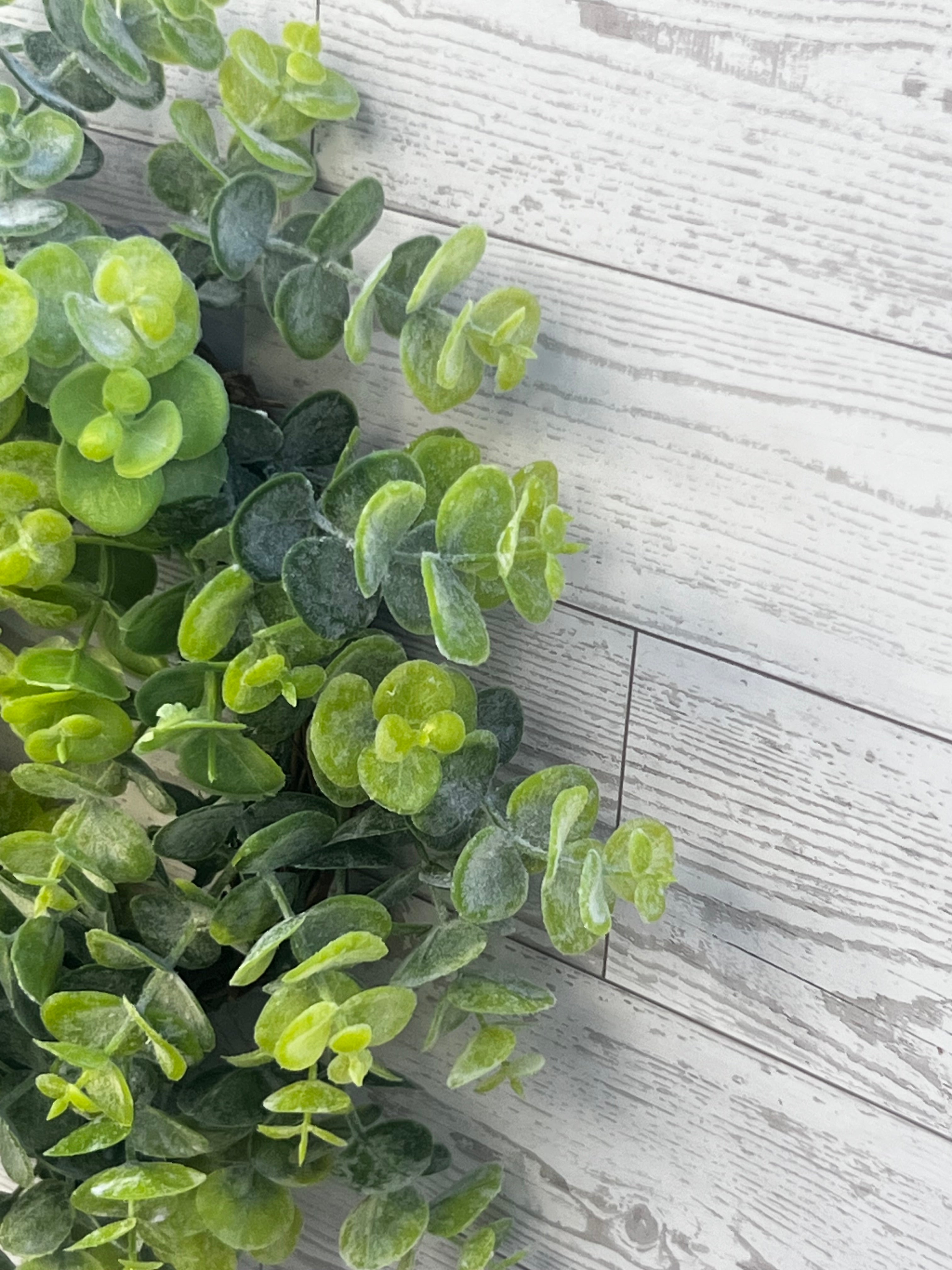 Faux Eucalyptus Wreath  Artificial Greenery Wreath Farmhouse Front Door Year Round Everyday Decor