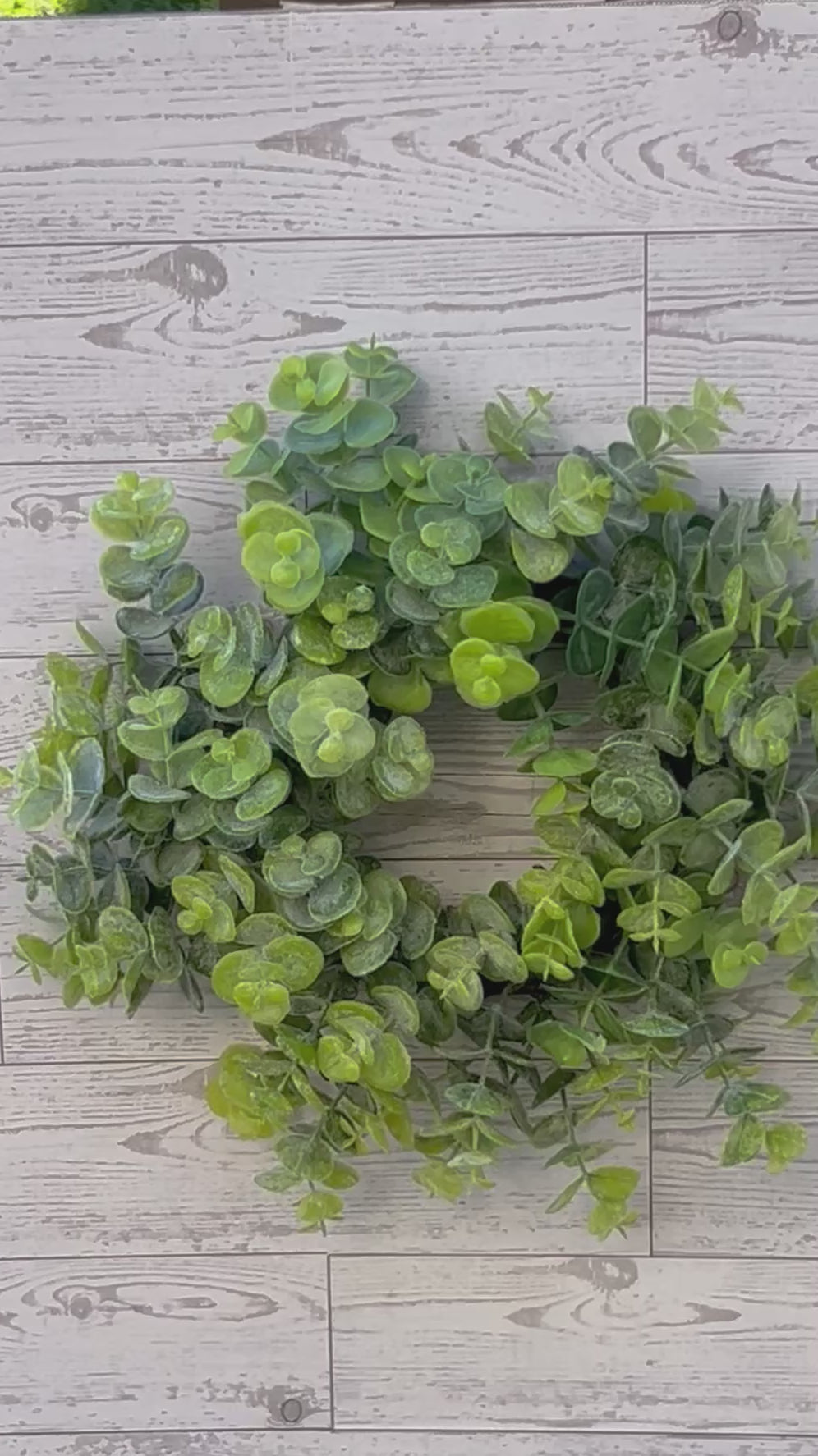 Faux Eucalyptus Wreath  Artificial Greenery Wreath Farmhouse Front Door Year Round Everyday Decor